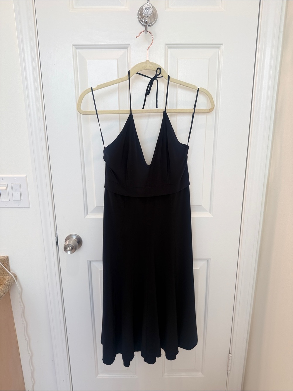 Intimately by Free People Black Halter Open Back Midi Dress | Size XS